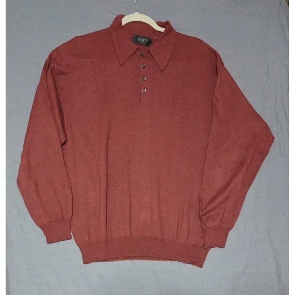 Men's Vintage 90s Raffi Linea Uomo Italian Knit Sweater Cotton Blend Lightweight